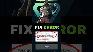 Fix Valorant Restart Error in 30 Seconds! #shorts