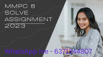 IGNOU MBA MMPC 8 SOLVE ASSIGNMENT 2023