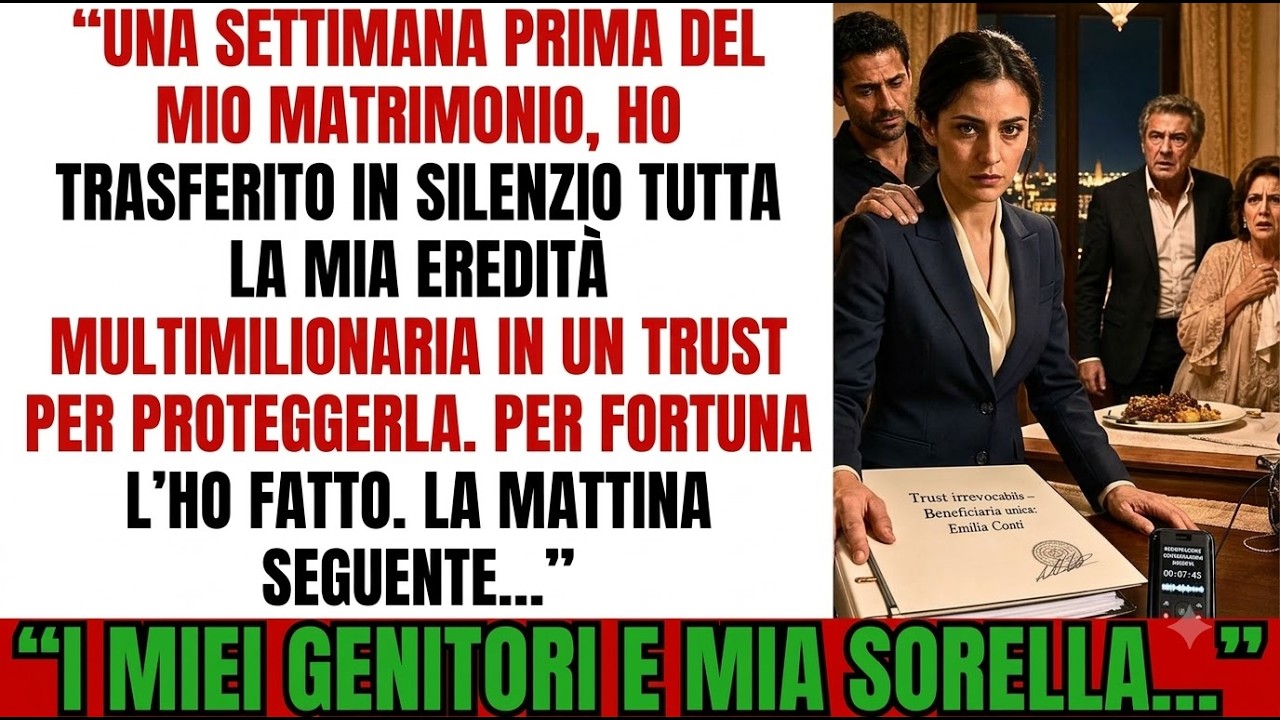 Ho trasferito ogni euro della mia eredità in un trust una settimana prima del matrimonio, dicendomi che era solo prudenza, e non immaginavo quanto avessi ragione finché la mattina dopo non mi sono...