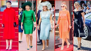 Queen Maxima Of Netherlands Beautiful Dresses Style #royalfamily