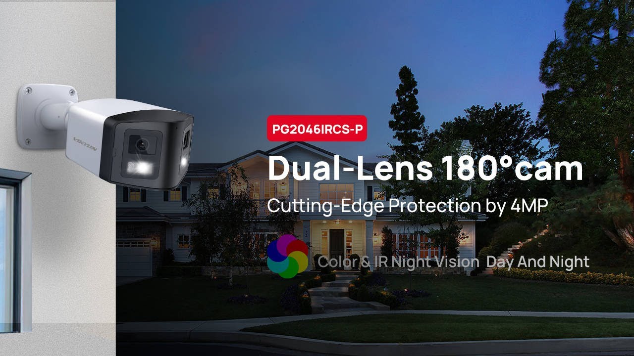 PG2046IRCS-P Dual Lens Security Camera | 4MP Night Vision Full Color Camera  | Siren & 2-Way Talk