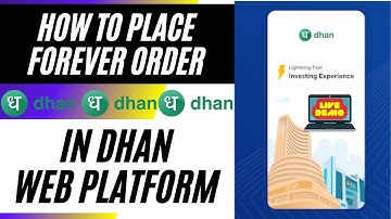 How to Place Forever Order in Dhan Web Platform | #dhanapp @DhanHQ | Financial Adda