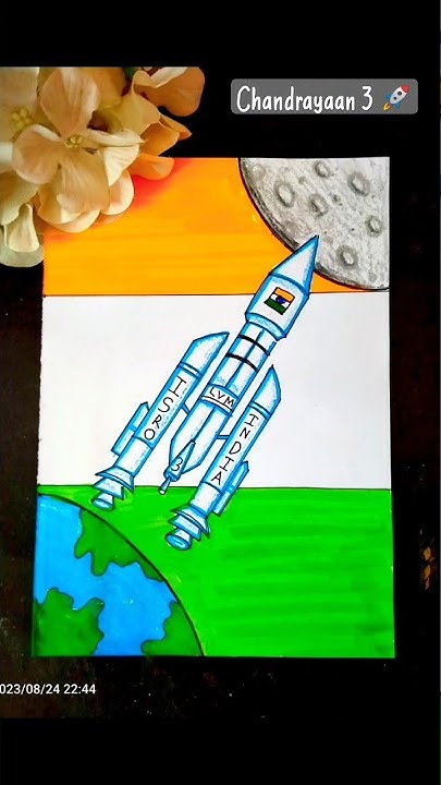 ISRO Chandrayaan -3 moon mission drawing || Chandrayaan -3 drawing easy