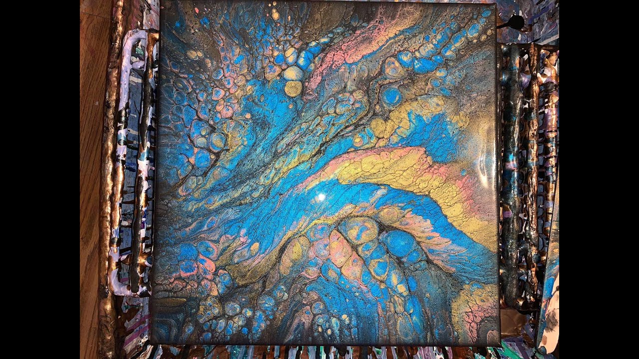 Part 1 Failed Dump and swirl with 24k acrylic pour painting - YouTube