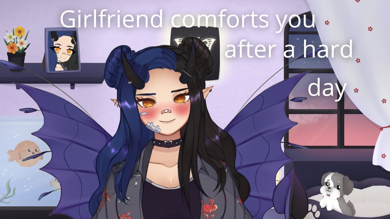 Girlfriend comfort you after a hard day