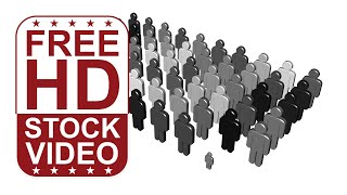 Free Stock Videos - simple 3D man icon symbol pictogram illustration popping up in rows and