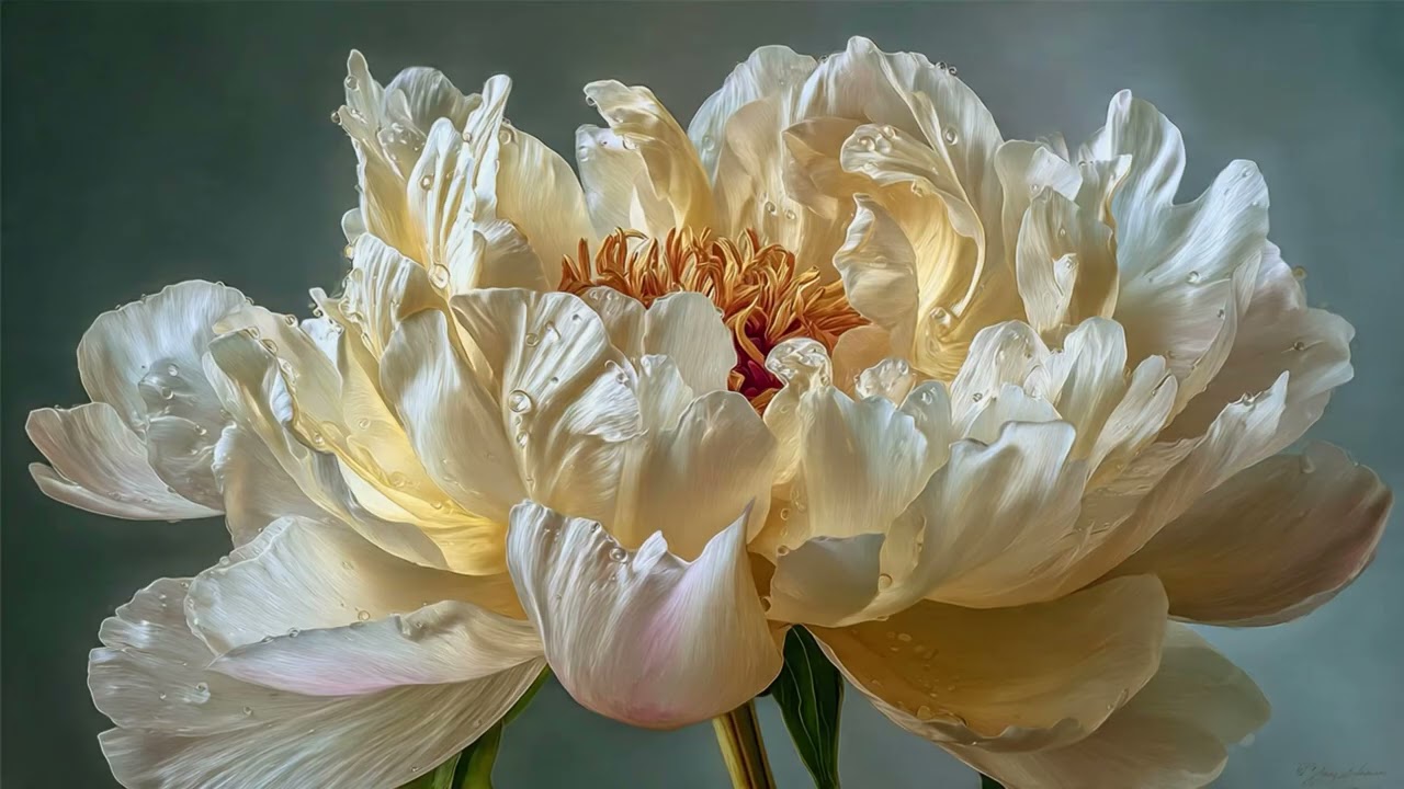 Calming White Flowers | Oil Painting | 4K | TV Screensaver | Turn Your TV Into Art | No Music 