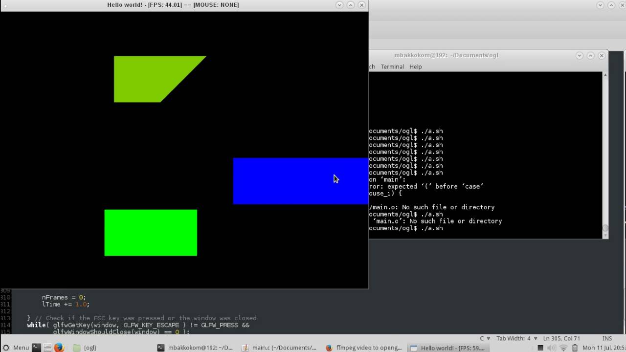 OpenGL Test: GLFW Draggable Continuous. - YouTube