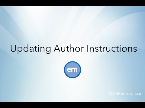 Updating Author Instructions