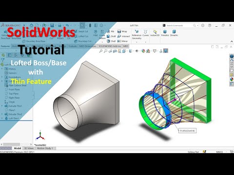 SolidWorks| Lofted Boss/Base with Thin Feature| HVAC Tricks