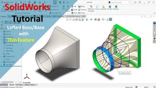 SolidWorks| Lofted Boss/Base with Thin Feature| HVAC Tricks