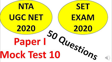 Teaching Aptitude Paper 1 Preparation  UGC NTA NET and SET Exam Mock test 10 2020