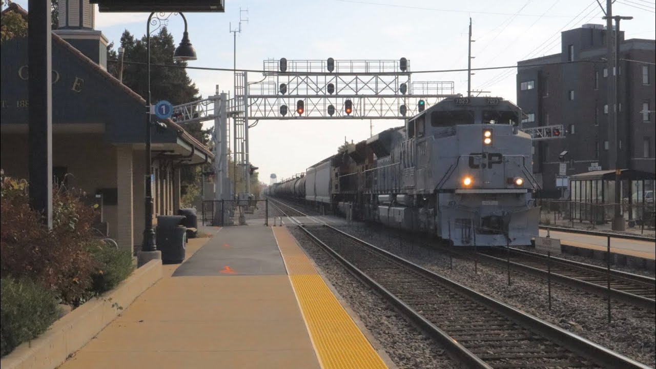 Canadian Pacific 7023 Air Force leading a train at River Grove IL