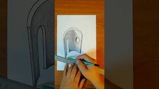 3D Drawing Curved Wall on Paper 😮 | 3D Optical Illusion #shorts #sketch #easydrawing #drawing #3d