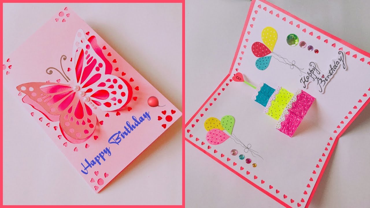 DIY Beautiful Birthday greeting card DIY birthday card tutorial YouTube