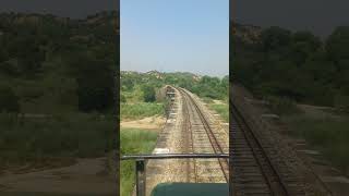Live train passing over 9 arch bridge near Bakrala station in mountains countryside  #live #shorts