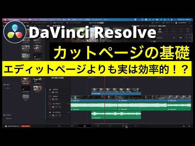 DaVinci Resolve入門】カットページの基礎 | カット編集するなら