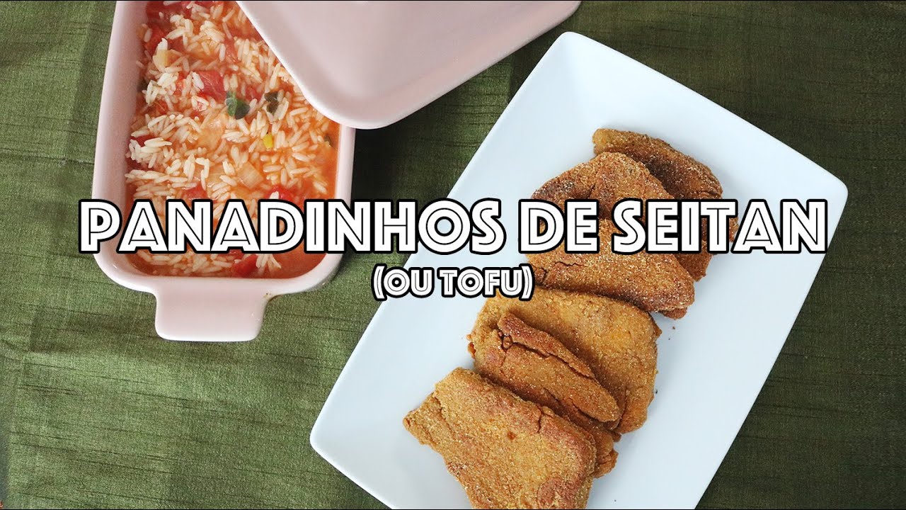 Panadinhos de seitan (ou tofu) com arroz de tomate malandrinho - receita vegana