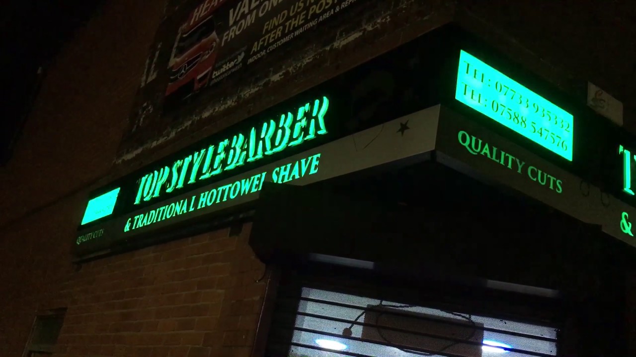 Barber shop sign bolton YouTube