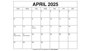 Free Printable April 2025 Calendar Templates With Holidays - Wiki Calendar