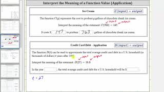 Application:  Determine the Meaning of Function Values