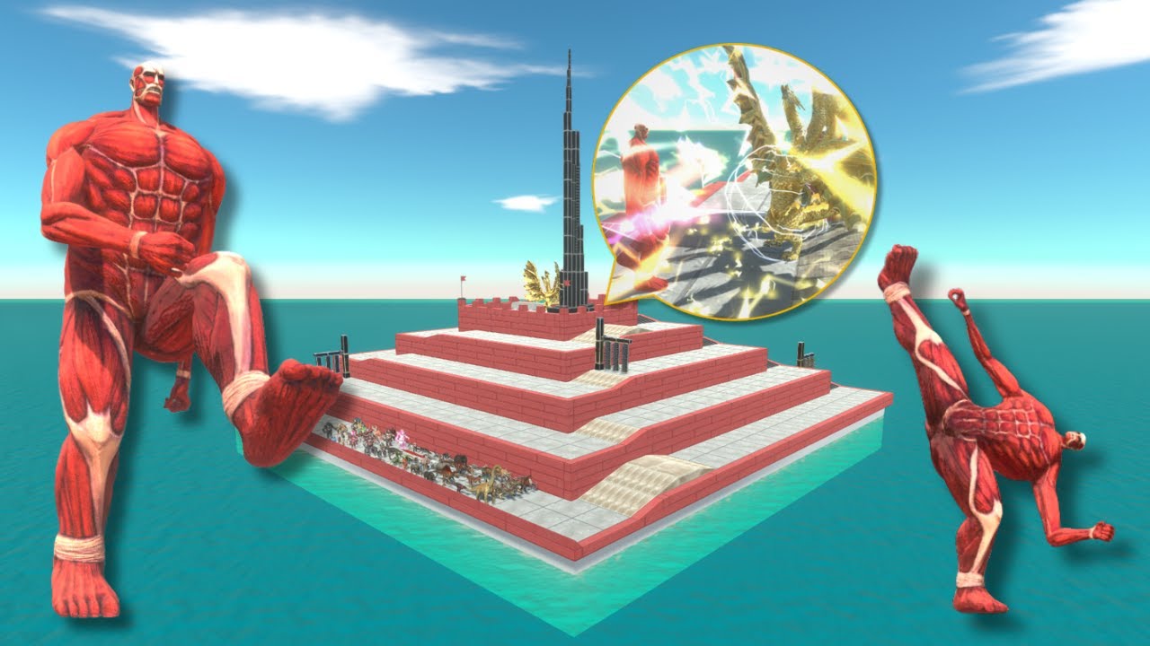 ESCAPE FROM COLOSSAL TITAN! - Animal Revolt Battle Simulator