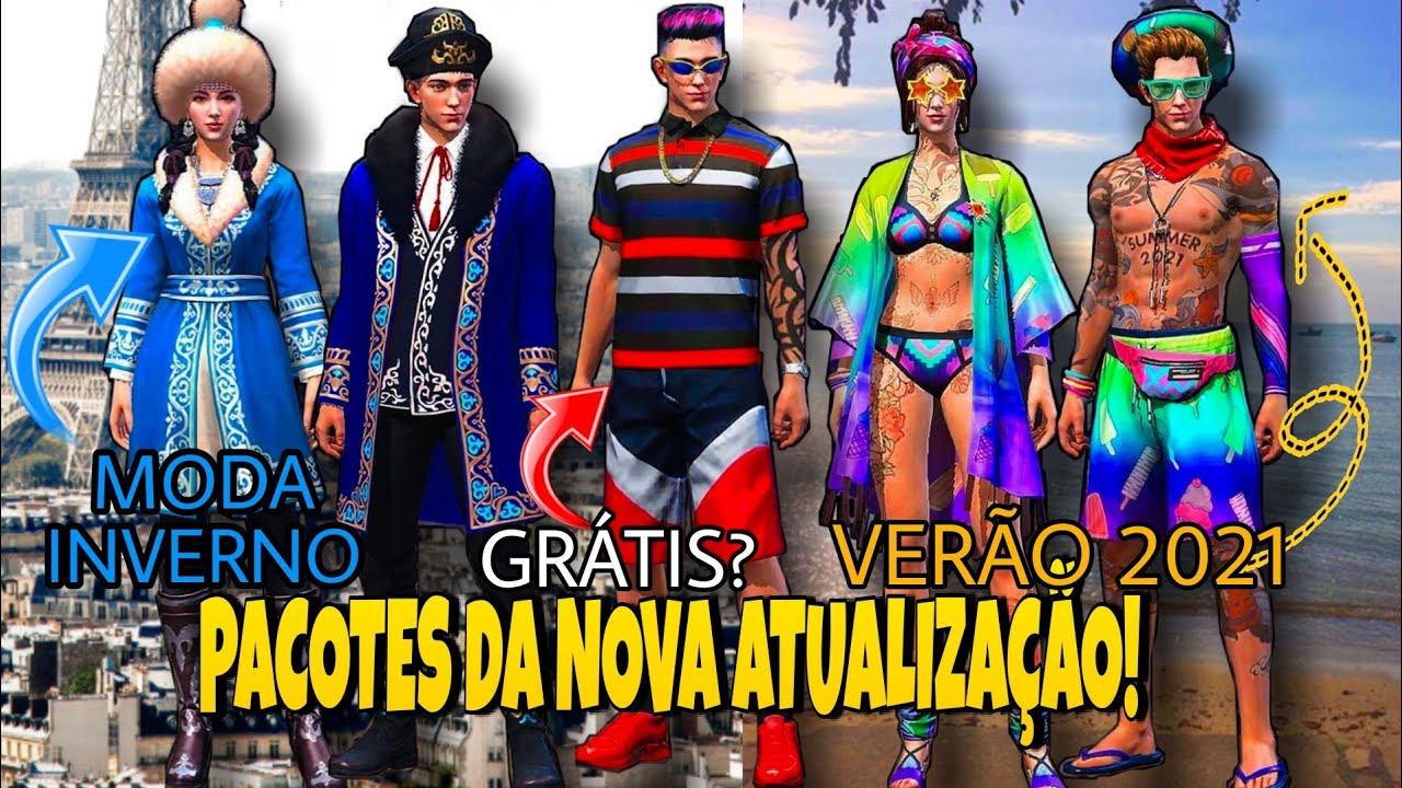 PACOTES DA NOVA ATUALIZAÇÃO! MODA INVERNO, PACOTES DE VERÃO, PACOTE MILGRAU | FREEFIRE