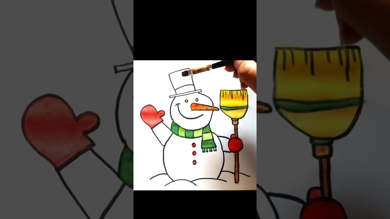 Christmas Snowman drawing