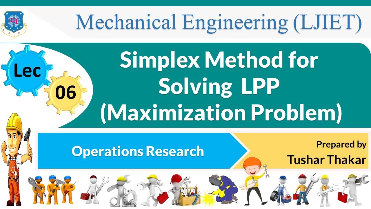 L 06 Simplex Method for Solving LPP (Maximization Problem)|Operation ...