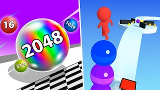Ball Run 2048 l Stack Rider - All Levels Gameplay Android & IOS - NEW UPDATE!
