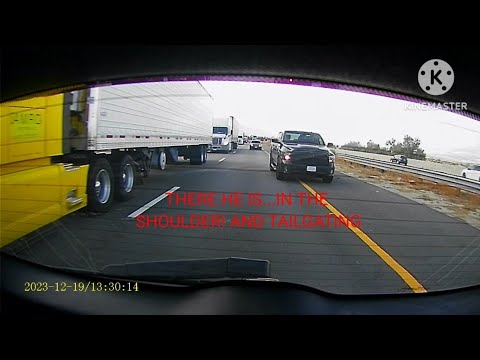 ANGRY Driver Almost Rear Ended Me! | Truck Driving IN FWY Shoulder ...