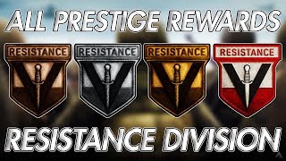 ALL PRESTIGE REWARDS FOR RESISTANCE DIVISION! (WW2 Division Prestige Rewards)