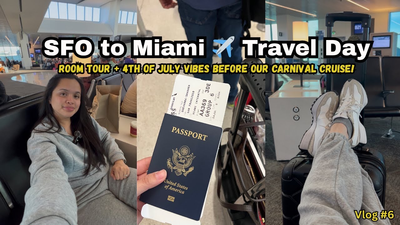 4th of July… in an Airport?! ✈️🇺🇸First Time in Miami + Room Tour Before Our Carnival Horizon Cruise!