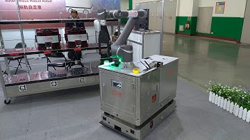 Gyro Systems Inc. Autonomous Mobile Robot (AMR) with robot arm picking FOUP