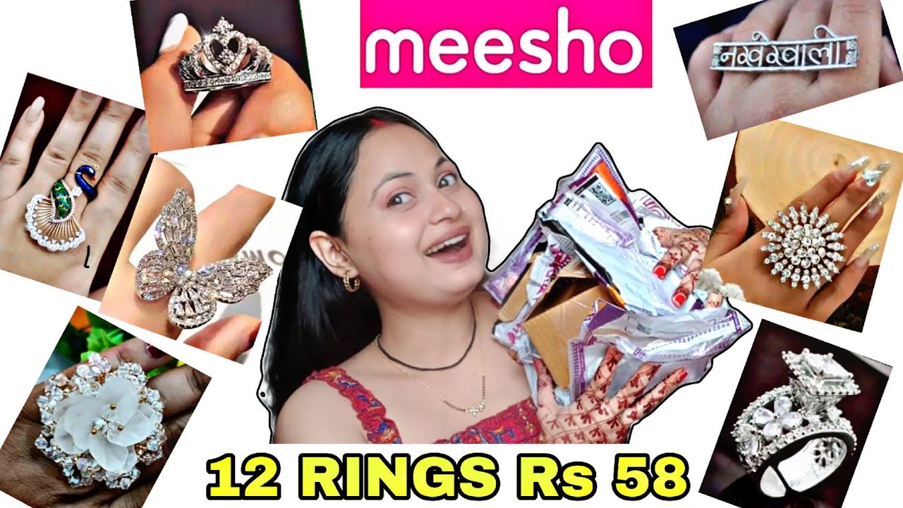 Meesho Rabbit Ring 12 Rings Rs 58 MEESHO DIWALI SALE🥰 WOW affordable beautiful RINGS must ...