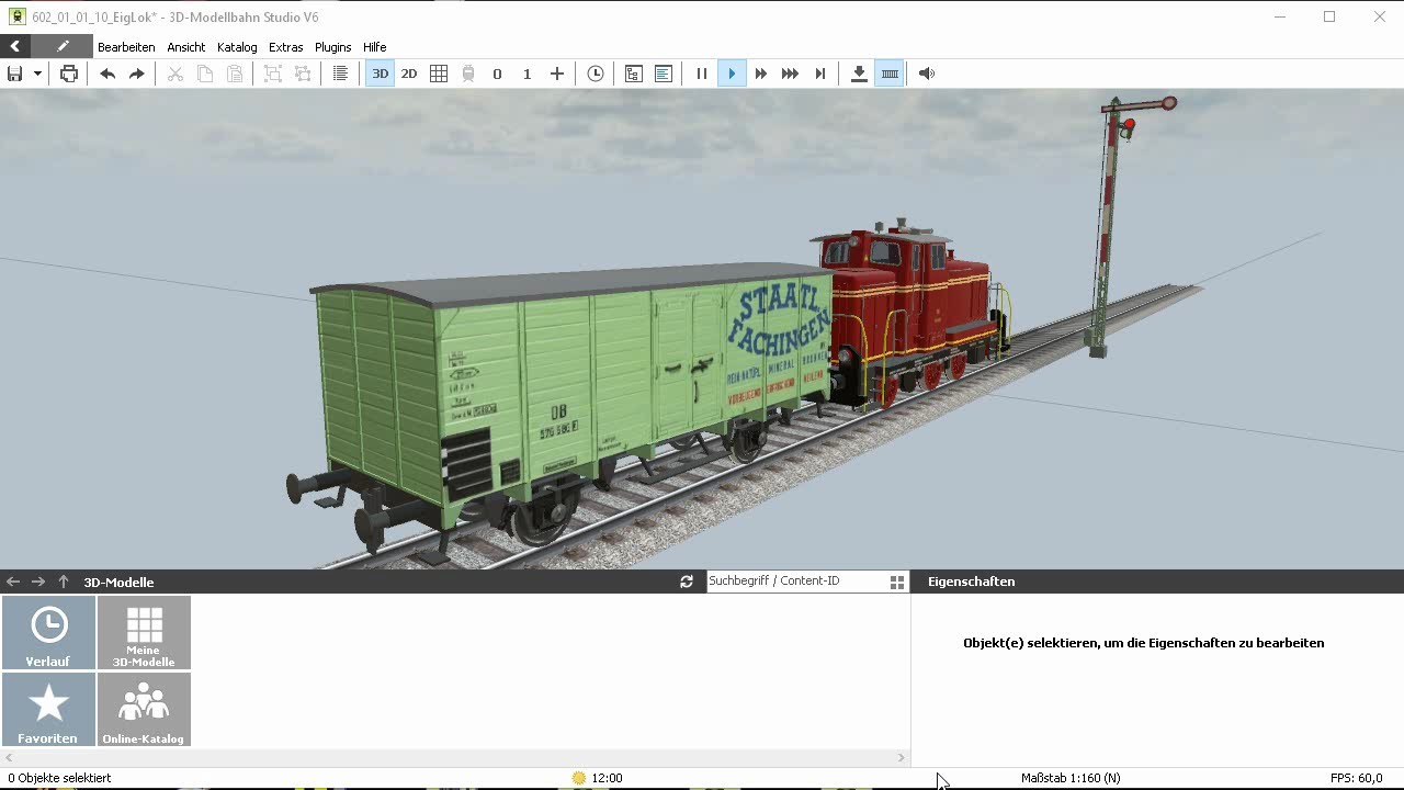 3D-Modellbahn Studio 602_1 Fahrzeugeigenschaften