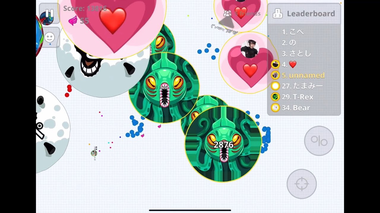 【Agar.io Mobile】深夜の煽り過密鯖潰してみた！