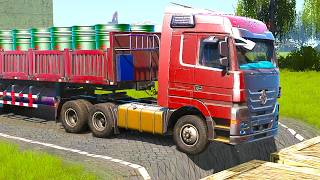 Trucks Mods Vs Extreme Speed Bumps Challenge! Driver Skills Gameplay #107 #mudrunner #snowruner screenshot 5