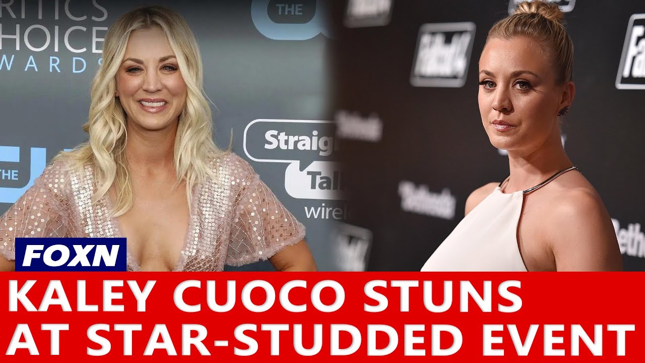 Kaley Cuoco Stuns in Plunging Gown at Star-Studded Event