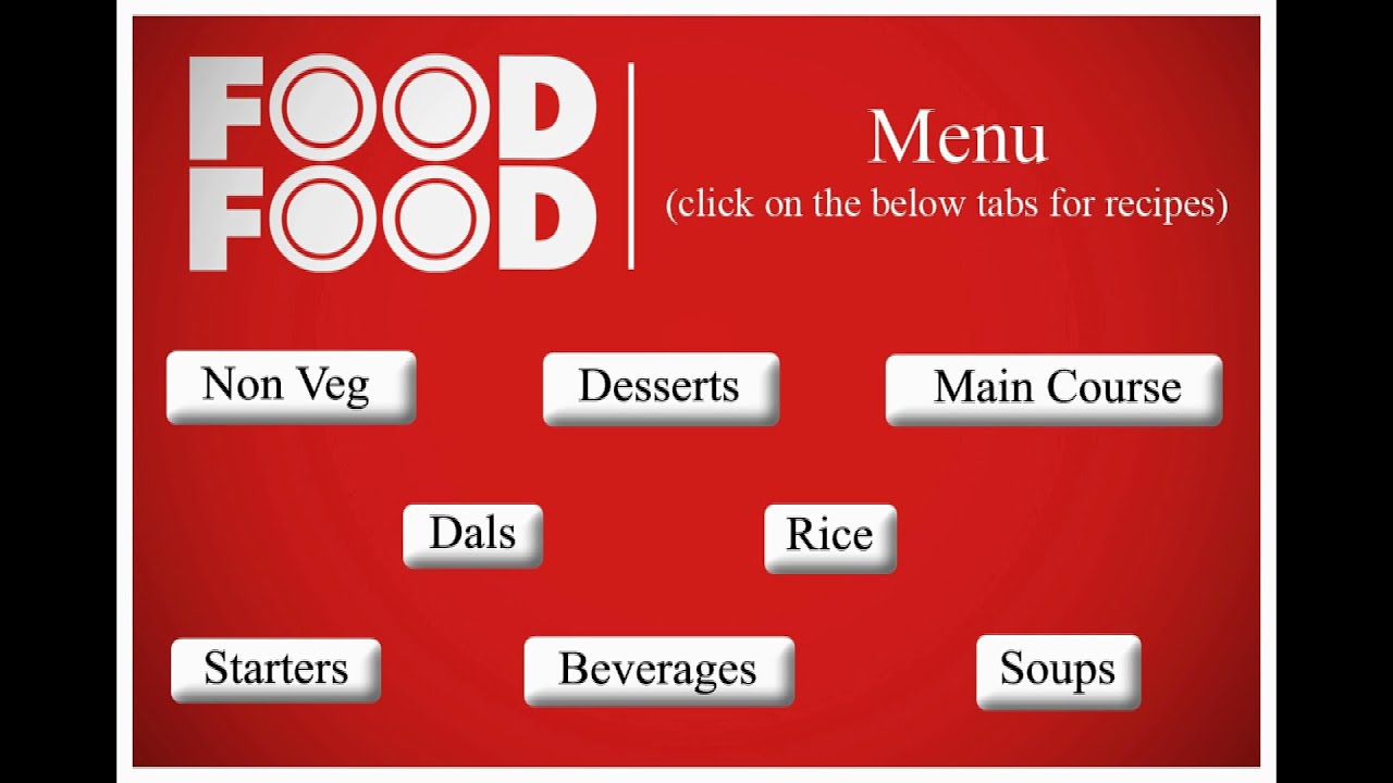 Food Food Menu Page | FoodFood