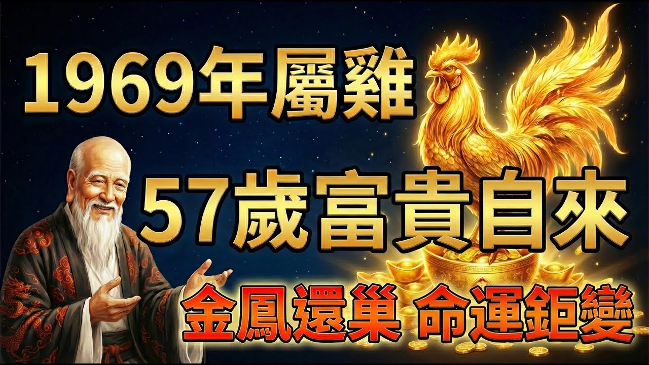 十雞九吉！1969年屬雞人，2026年57歲「金鳳還巢」之年！『1個轉機』讓你身價翻倍，富貴自動來！