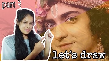 How to draw sumedh mudgalkar as Krishna ❤️❤️✨|| step by step || part-2