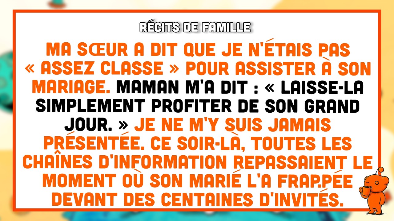 Le SMS de ma sœur est arrivé trois jours avant son mariage. Ma garde-robe bon marché, ma voiture de dix ans et mon « allure de classe laborieuse » ne correspondaient pas à l'esthétique de luxe...