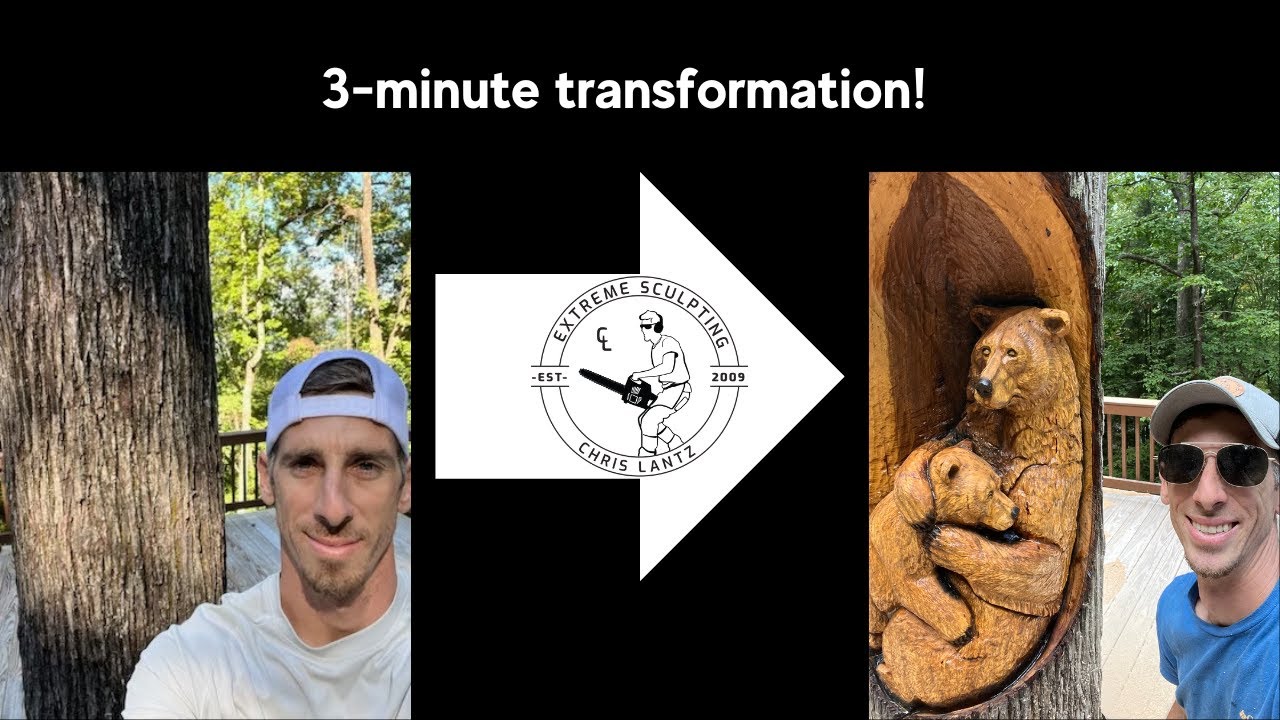 Check This Out! Carving a Mama Bear & Her Cub - YouTube