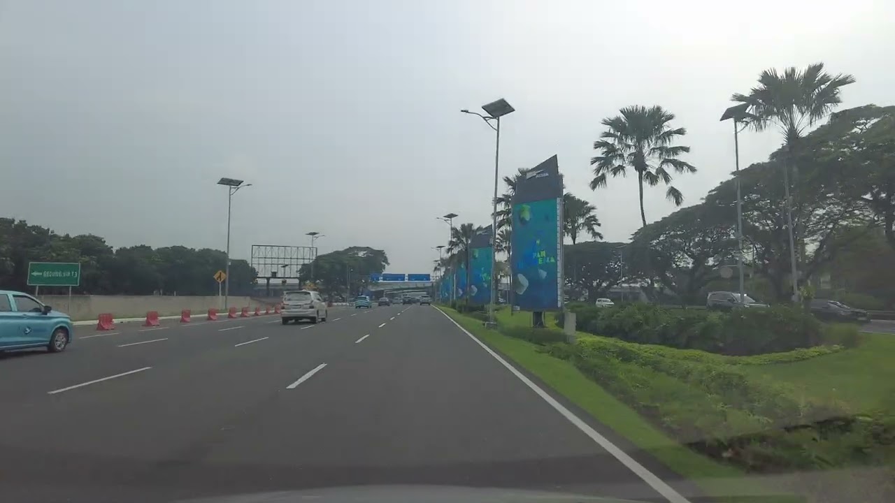 Drive from Soekarno-Hatta Airport Terminal 1 to Prof. Sedyatmo Toll Road Near Benda Tangerang