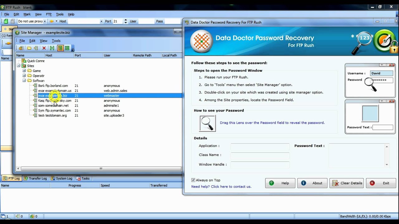 How To Recover FTP Rush Deleted Passwords  With Password Recovery Software