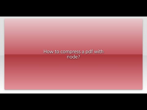 How to compress a pdf with node?