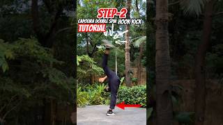 Capoeira double spinning hook kick tutorial 🥋💥#capoeira #kicks #trending #viral #mma #shorts #ufc