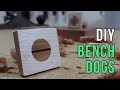 DIY Bench Dogs with hand tools only! // Woodworking how to // quiet woodworking // asmr