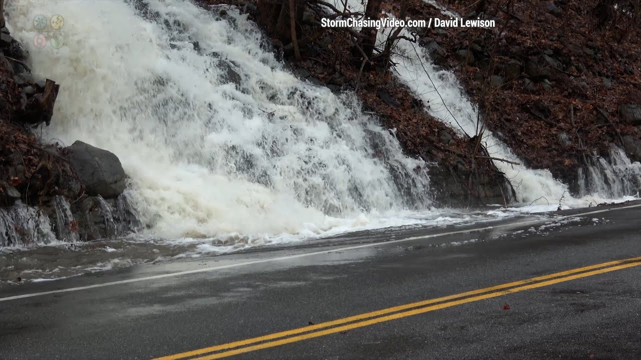 Frozen Ground And Heavy Rain Create Flash Flooding, Fishkill, NY